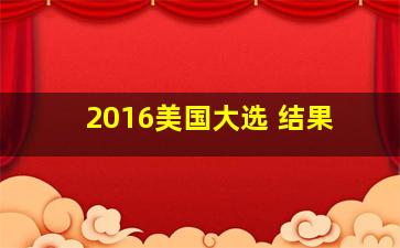 2016美国大选 结果